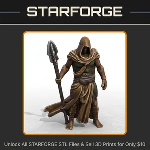 28mm DND Sentinel Magical Spearman Figure for DND Battles StarForge Kits 3D Print STL File