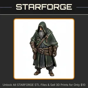 28mm DND Wise Old Medicine Sage Fantasy Miniature StarForge Kits 3D Print STL File