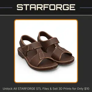 1/24 Scale Car Model Casual Sandals for Realistic Dioramas StarForge Kits 3D Print STL File