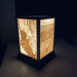 Lithophane frame/column/lantern for 4 pictures