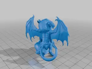 28mm DND Lion-Headed Chimera Bat Wings Horns Roaring Stance Rocky Base StarForge Kits 3D Print STL File