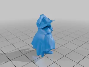 28mm DND Wizard Goblin Pointed Hat Cloak Beard Satchel Boots StarForge Kits 3D Print STL File