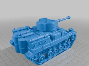 28mm WW2 German Tiger Tank Model Anime Style Detailed Tracks Turret StarForge Kits 3D Print STL File