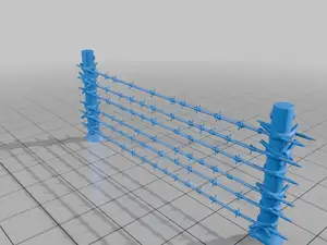 28mm WW2 WW1 Barbed Wire Fence Post Defense Fortification StarForge Kits 3D Print STL File