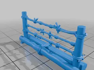 28mm WW2 Barbed Wire Defensive Barricade Structure StarForge Kits 3D Print STL File