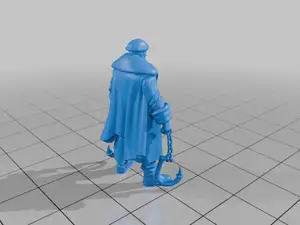 28mm Pirate Captain With Chain Hook Rugged Coat Detailed Character Design StarForge Kits 3D Print STL File