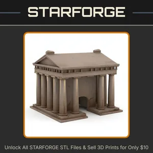 Ancient Greek Parthenon Style Reptile Shelter for Terrariums StarForge Kits 3D Print STL File