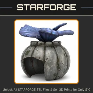 Floral Petal Design Reptile Hide Shelter for Terrariums StarForge Kits 3D Print STL File