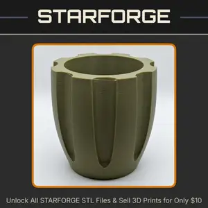 Fluted Cylinder Planter with Deep Grooves for Modern Decor StarForge Kits 3D Print STL File