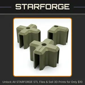 Raised Bed Corner Fittings for 4 Inch Boards with Optional Metal Rod Stake Holes StarForge Kits 3D Print STL File