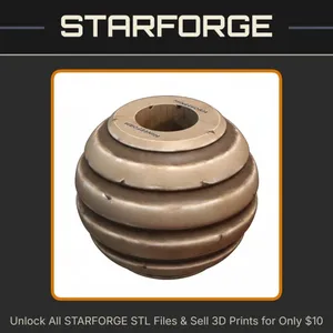 Ribbed Bead for DIY Men's Necklace Making StarForge Kits 3D Print STL File