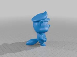 Cute Police Officer Racoon Figurine with Uniform and Badge StarForge Kits 3D Print STL File