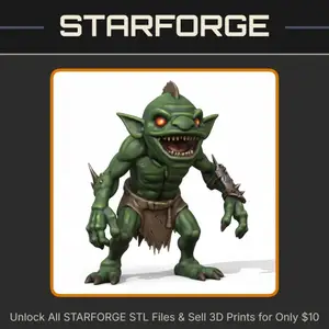 28mm Sci-Fi Cunning Goblin Thief for Interstellar Conflicts StarForge Kits 3D Print STL File