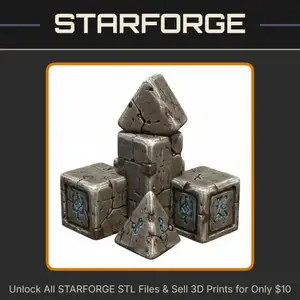 28mm DND Ancient Magical Rune Pyramid Stone StarForge Kits 3D Print STL File
