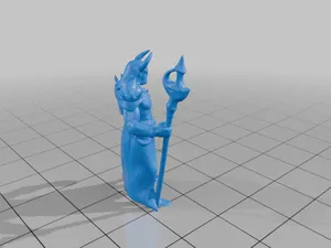 28mm DND Horned Battle Mage with Magical Staff Fantasy Miniature StarForge Kits 3D Print STL File