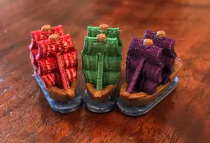 Catan Seafairers - pirate ship - no seafoam so sails can be player color