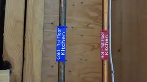 Plumbing Tags - Print-in-Place labels for 1/2 inch (15mm) pipes