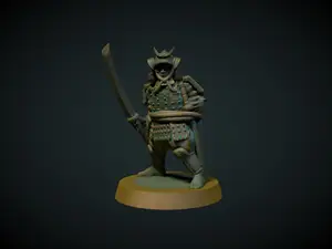 Samurai in armor 28mm (no supports needed)