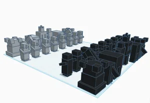 Voxel-Style Custom Chess Set – Printable 3D Models
