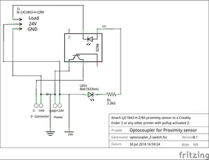 How to attach a LJC18A3-H-Z/BX capacitive probe via optocoupler to Creality Ender 3 (and other printers)