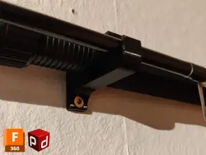 Fishing rod 2 part wall mount