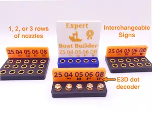 Expert Boat Builder Nozzle Holder (swappable signs, 1, 2, or 3 nozzle rows)