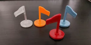 Flag pawn for board games (no glue, no supports required)