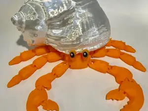 Flexi Hermit Crab with 3 Shell Options w/ magnets