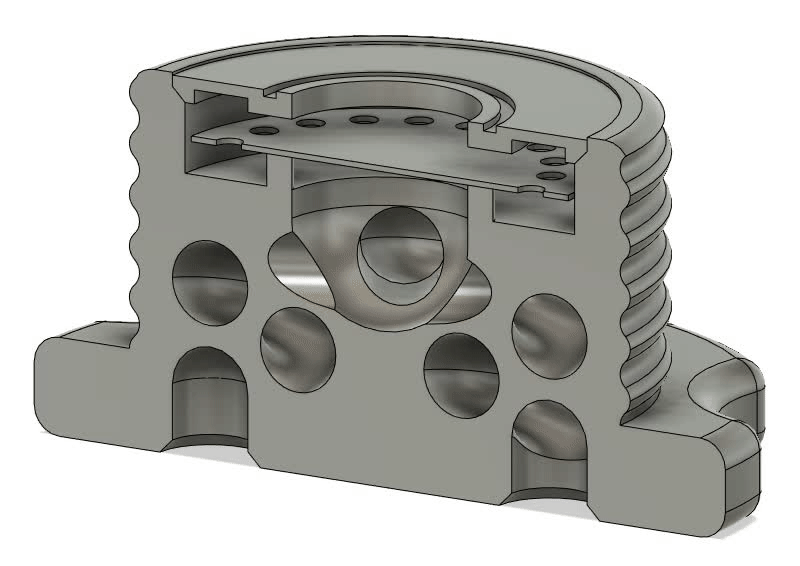 Fully Printed One-way Respirator Exhale Valve w/ NATO (40mm) Threading
