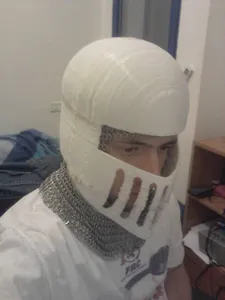 Closed knight helmet