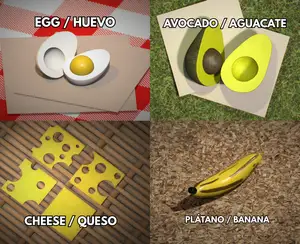 Varied toy food - Comida variada de juguete
