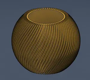 Modern Deep-Twisted Sphere Planter / Spiral Vortex Globe