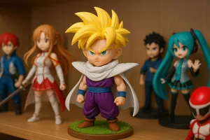 Chibi Super Saiyan Gohan – 3D Figure with Grass Base
