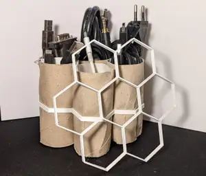 Simple cable organizer using toilet paper tubes