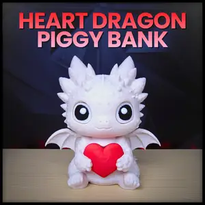 Heart Baby Dragon Piggy Bank