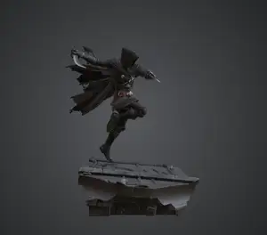Shadow Assassin Rogue – Hooded Dual Dagger Leaping Miniature