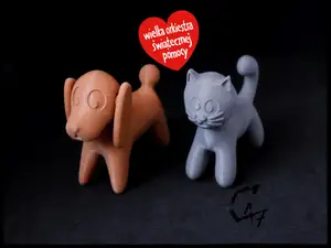 A dog and a cat miniatures