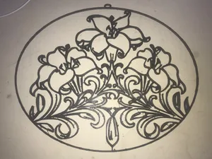 Lillies in a frame - will be stained glass looking