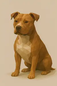 American Staffordshire Terrier Amstaff Pitbull Low Poly
