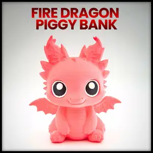Cute Fire Dragon Piggy Bank