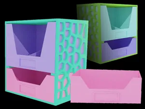 Voronoi Shelf with Drop-In Label Slots