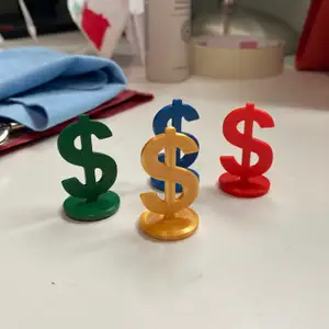 Dollar Sign $ Game Board Token