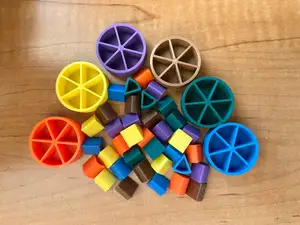 Pie token and wedges for Trivial Pursuit
