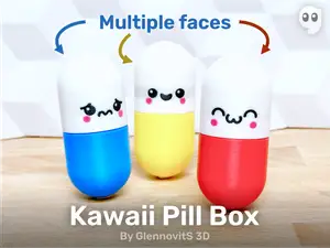 Kawaii Pill Box (cute faces to your storage)