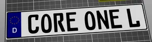 Core One L Kfz Kennzeichen "CORE ONE L" (German-EU) license number plate Einzeilig