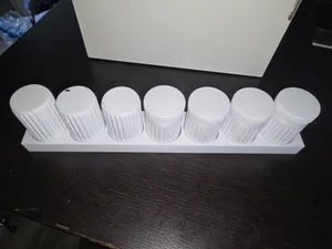 Mini Pill Box Stand - Sized to 150% with Single Line Holder for Cabinet