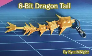 8-bit Articulated Dragon Tail Keychain