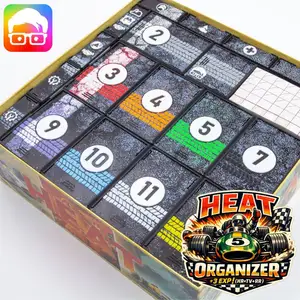 Heat Pedal to the Metal organizer inc. 3 exp. (Heavy Rain, Tunnel Vision and Rocky Roads) by @ammedia3d [tabletop board game inserts sku: HEAT002
