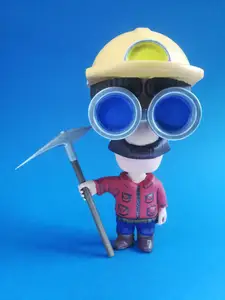 Miner construction worker cartoon figure