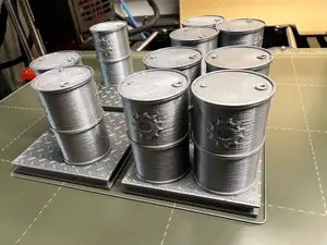 Barrel on a diamond plate pallet